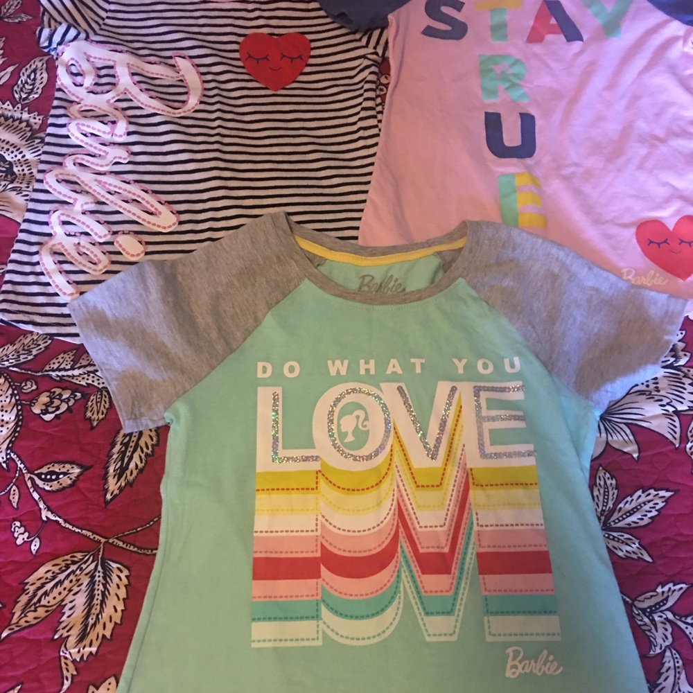 Size 7/8 Barbie tshirts all 3 in bundle
